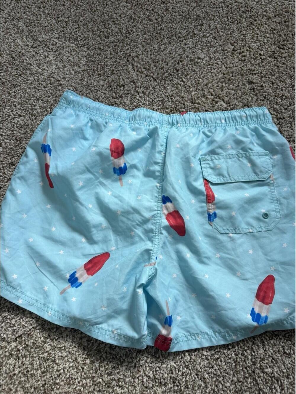 AMERICANA | 4TH OF JULY Molokai Mens Swim Trunks RED WHITE AND BLUE Popsicles - Picture 4 of 4